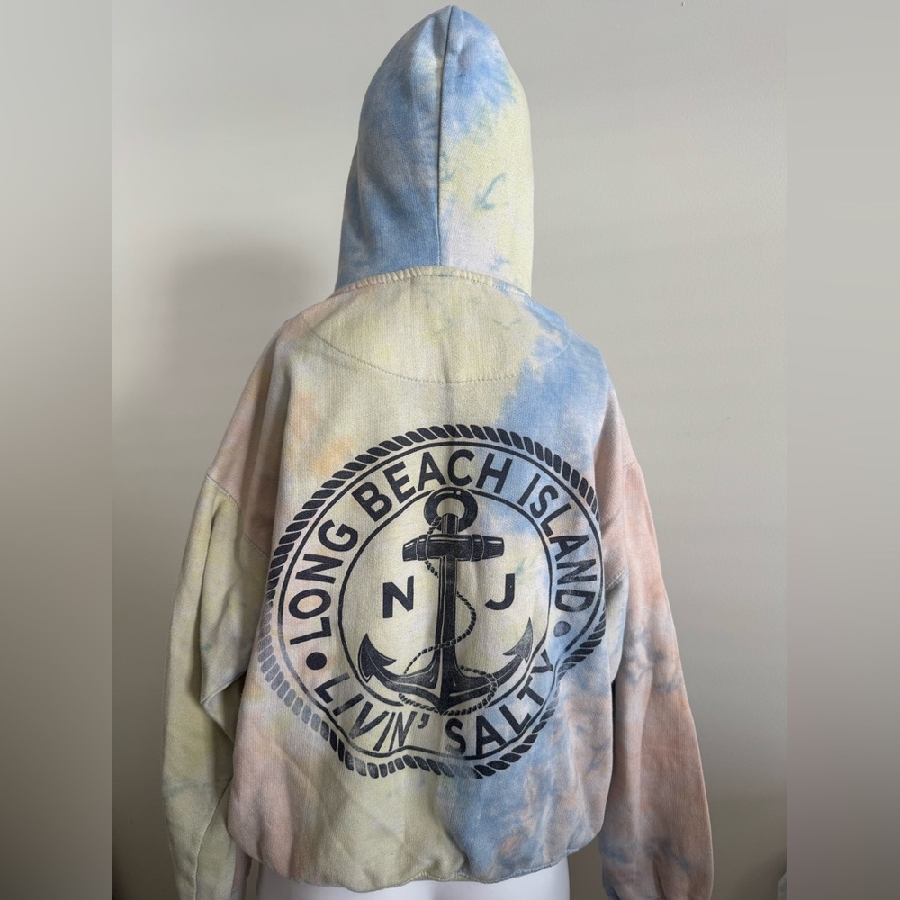 Exist Blue and Cream Tie-Dye Hoodie